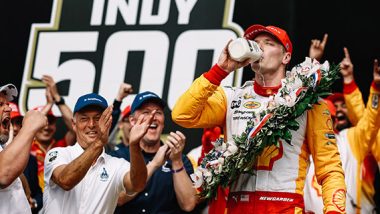 107th Indianapolis 500 - Josef Newgarden drinking milk