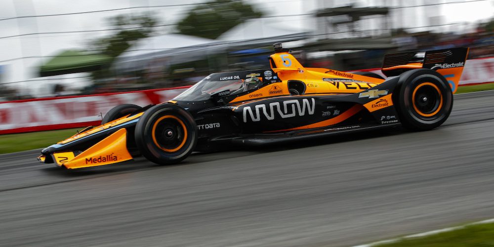MID-OHIO SPORTS CAR COURSE, UNITED STATES OF AMERICA - JULY 02: #5: Pato O'Ward, Arrow McLaren Chevrolet at Mid-Ohio Sports Car Course on Sunday July 02, 2023 in Troy Township, United States of America. (Photo by Jake Galstad / LAT Images)
